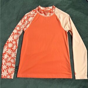 REI Kids' Orange Leaf Print Rash Guard